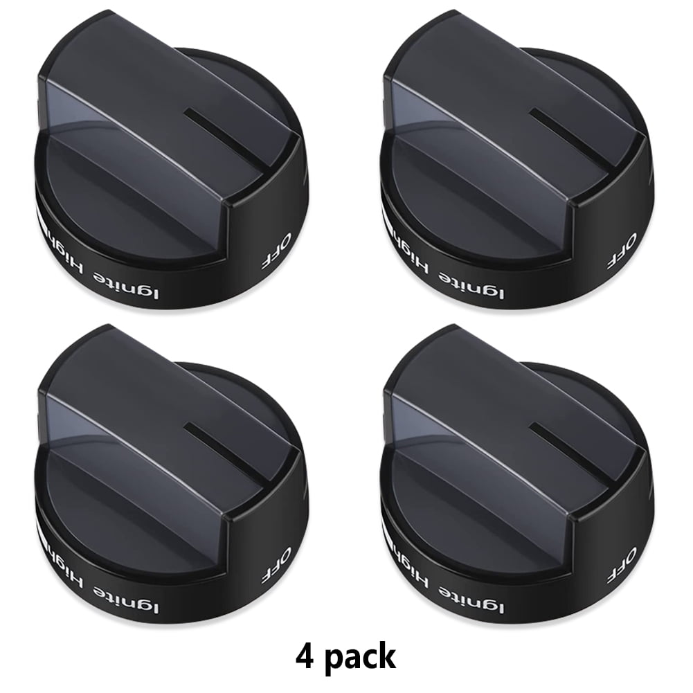 4 Pack W10339442 Gas Range Knob Black Replacement Part Compatible for Whirlpool Range/ Stove