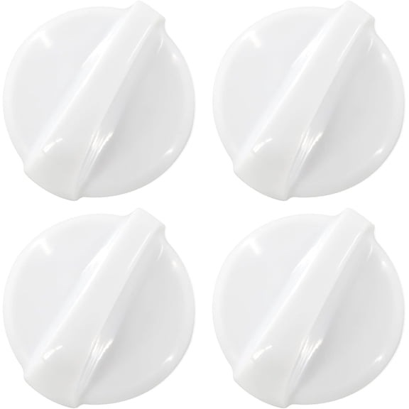 4 Pack WB03T10282 Stove Knob White Gas Oven Range Control Assembly Compatible with GE Surface Burner Repalces AP4345833,PS2321074,1461063