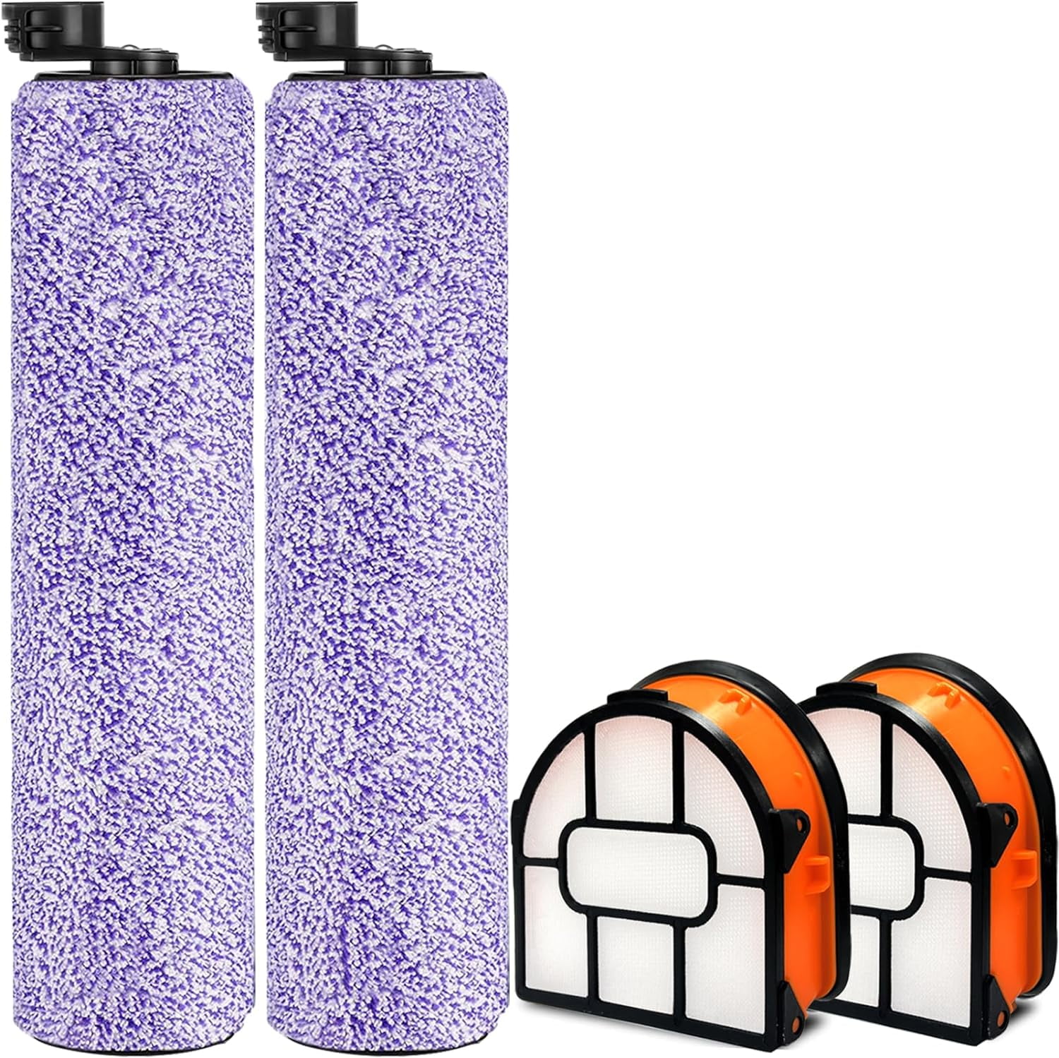 4Pack WDB1F2 Replacement Brushroll & Filter Bundle for Shark WD101