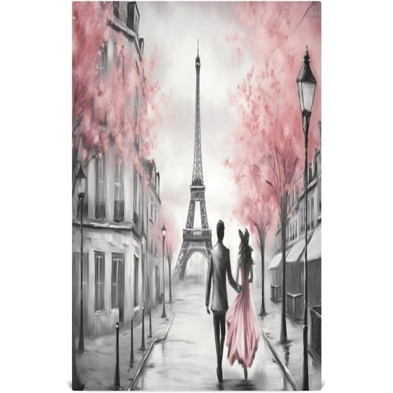 4 Pack Walking in Eiffel Tower Kitchen Towels Highly Absorbent, Super Soft Dishcloths 18 x 28 Inches Reusable Quick Drying Tea Towels Set for Home,Kitchen Decor Wash cloth