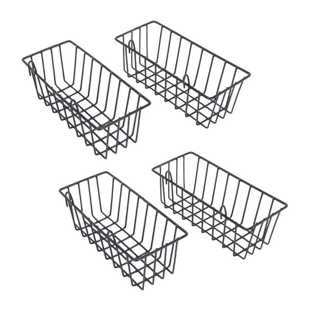 4 Pack Wall Grid Panel Hanging Wire Basket,Grid Wall Storage Basket,Wall Mount Baskets Display