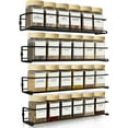 thumbnail image 1 of 4-Pack Wall Mount Spice Rack Organizer, No-Hole Iron Design with Adhesive or Screw Mounting, Large Capacity for Kitchen, Pantry, Garage, and More, 1 of 9