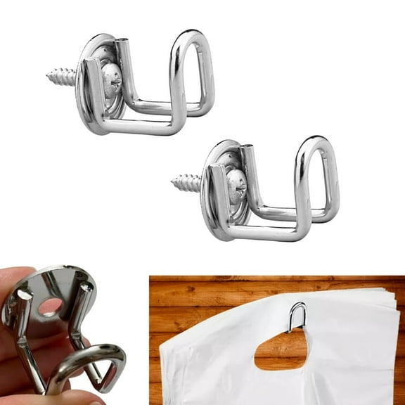4 Pack - Wall Mount T-Shirt Bag Hook/Shopping Bag Holder Hook