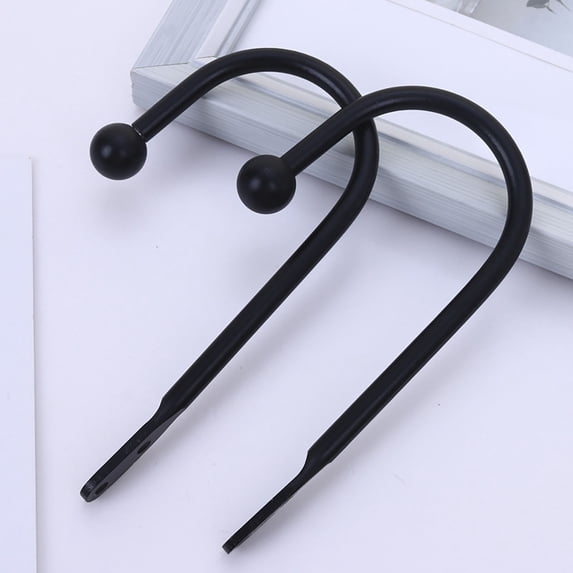 4 Pack Wall-Mounted Curtain Tie Back Hooks, Heavy Metal Decorative Drapery Holdbacks with Screws, 6.3 Inch Black Curtain Hooks for Bedroom, Living Room and Window Drapes