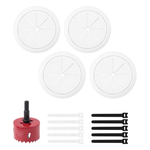 4 Pack Wall Mounted TV Wire Concealer Cable Management Kit 60Mm 2-3/8 Inch Hole