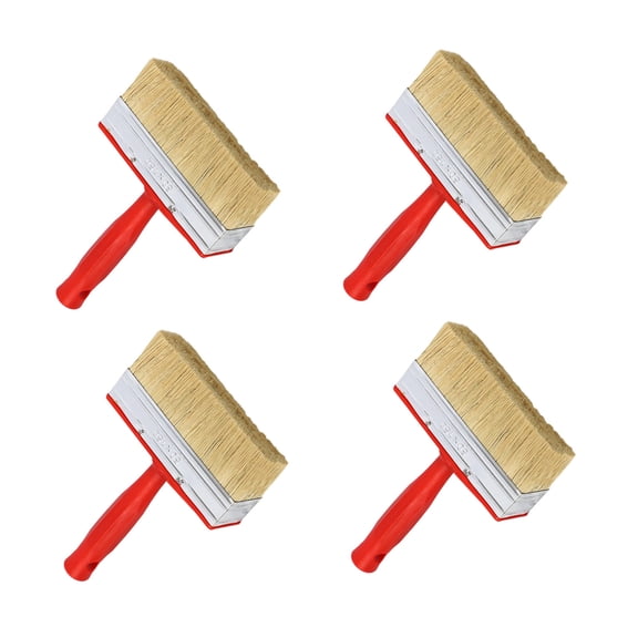4 Pack Wall and Deck Stain Brushes with Ferrules Convenient Accessory for Solvent Base Paints Finishes Use