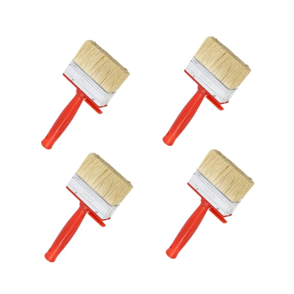4 Pack Wall and Deck Stain Brushes with Ferrules Convenient Accessory for Solvent Base Paints Finishes Use