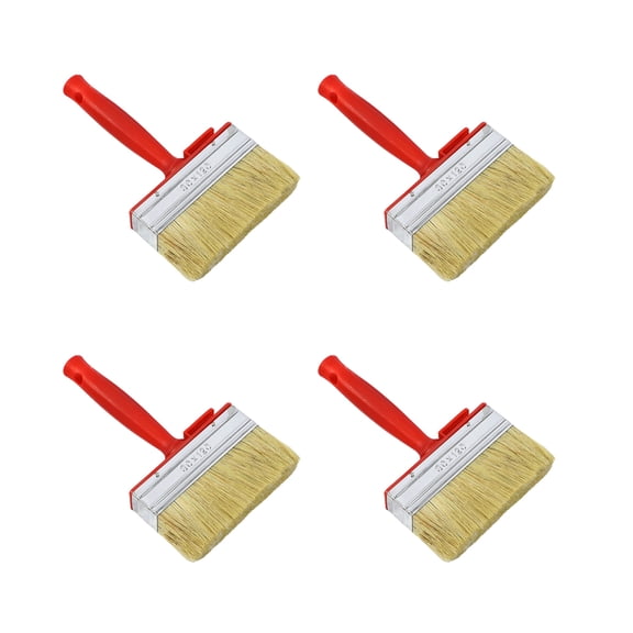 4 Pack Wall and Deck Stain Brushes with Ferrules Convenient Accessory for Solvent Base Paints Finishes Use