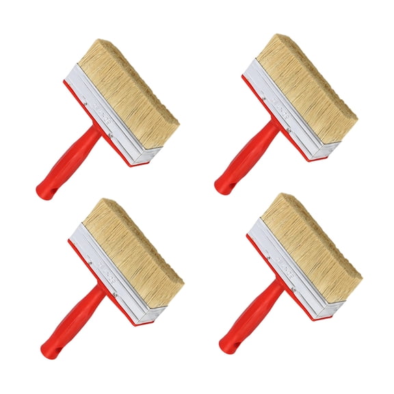 4 Pack Wall and Deck Stain Brushes with Ferrules Convenient Accessory for Solvent Base Paints Finishes Use
