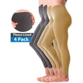 thumbnail image 1 of 4-Pack Kuda Moda Women's Winter Warm Fleece Lined Thick Brushed Full Length Legging Thermal Pants, 1 of 6