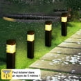 thumbnail image 1 of 4 Pack Warm Light Solar Garden Stake Lights, Auto-ON Outdoor Landscape Lamp, 1 of 9