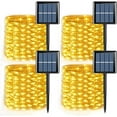 4 Pack Warm White Solar Fairy Lights Each 33ft 100 LED Solar