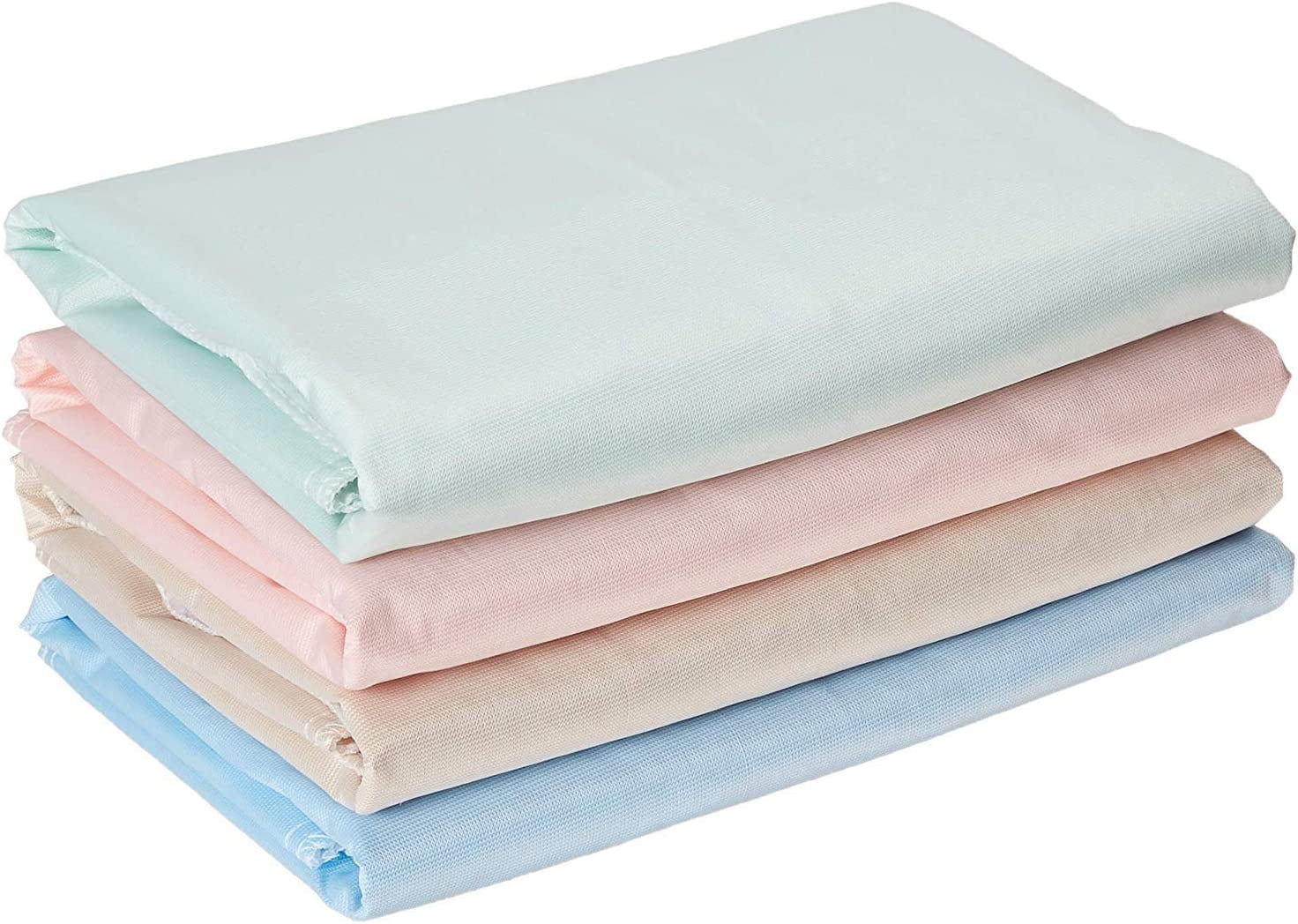 4 Pack Washable Bed Pads/Reusable Incontinence Underpads 24 x 36 - Blue, Green, Tan and Pink - Ideal for Children and Adults Wholesale Incontinence Protection/Cloth Chucks Bed Pads Washable