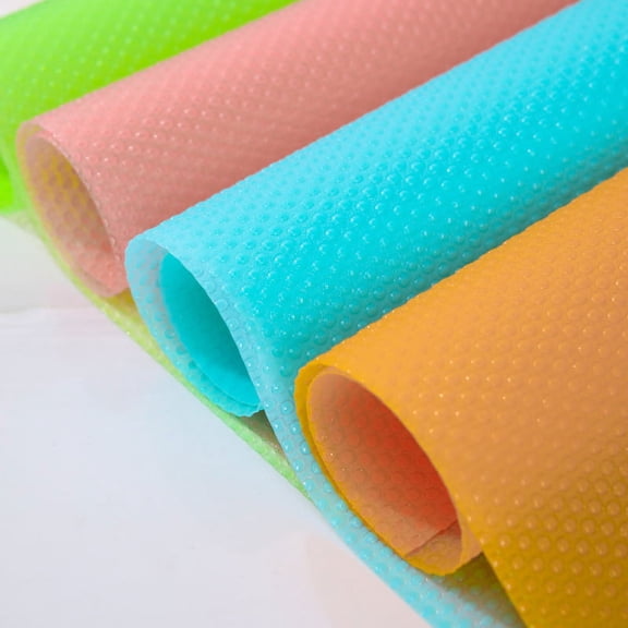 4 Pack Washable Refrigerator Shelf Liners Pads for Glass Shelves Drawer Cupboard Kitchen Cabinet Fruits Vegetables, Waterproof Non-Slip Table Placemats 17.7 x 11.42 Inch