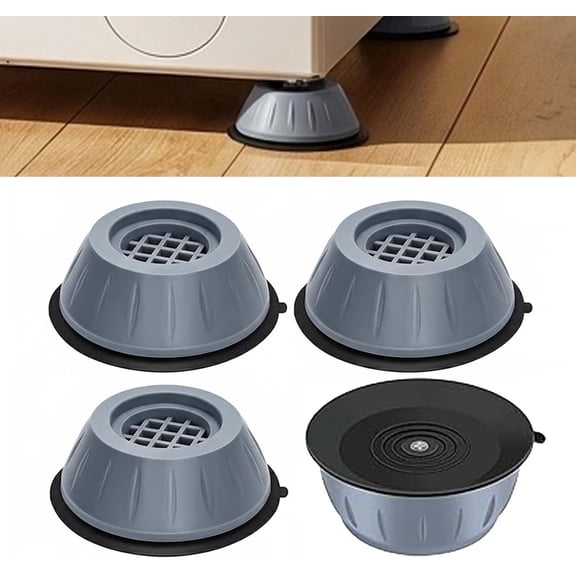 4 Pack Washing Machine Anti Vibration Pads, Non Slip Washer and Dryer Support Feet, Shock Absorbing Appliance Leveling Mats for Noise Reduction