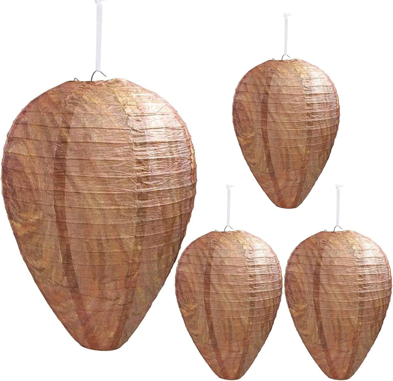 4Pack Wasp Nest Decoys Effective Hanging Wasp, & Yellow