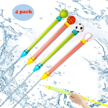 Fireworks Water Gun For Kids - 70-Hole Spray With Hand-Shaped Handle, 4-Pack For Pool & Beach (Assorted Colors)