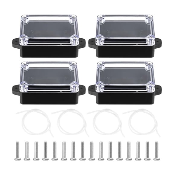 4 Pack Waterproof Junction Boxes, 83X58x33mm ABS Plastic Electrical Enclosure With Lid, Transparent Cover Outdoor Electronic Project Box For Wire Cable Protection And DIY Instrument Housing