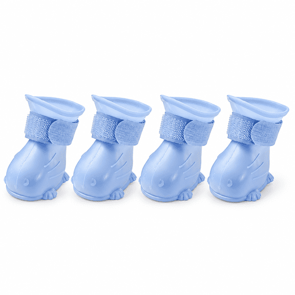 4 Pack Waterproof Pet Shoes Rain Boots Anti-Slip Paw Protectors for Small Cats Dogs Outdoor Walking, S/M/L