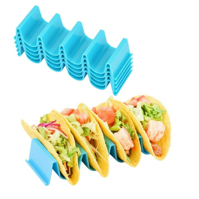 4-Pack Wave Shape Taco Holder Set - Sturdy Mexican Food Rack Stands for