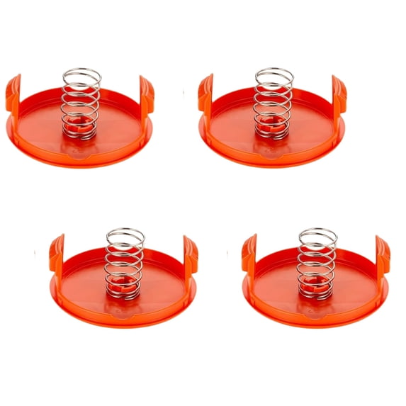 4-Pack,Weed Trimmer Head Cap & Spring Replacement for Black String Trimmer Parts, Replace RC-100-P 385022-03