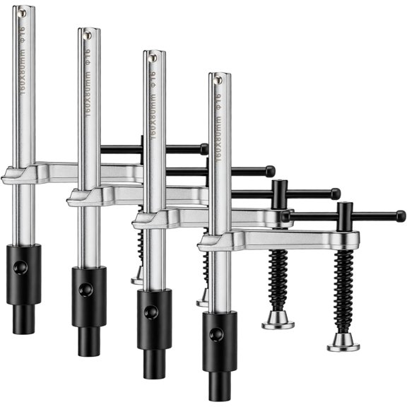 4 Pack Welding Clamp with T-handle Maximum Opening 6-1/2 Inch, Throat Depth 3-1/4 Inchs Fits 5/8 Inch (16 Mm) Welding Table Holes Heavy-duty Workbench Screw Clamp for Weld & Fabrication