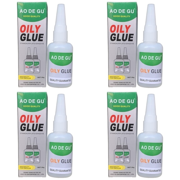 4-Pack Welding High-Strength Oily Glue, 50g Instant Cyanoacrylate Adhesive, Precision Nozzle for Metal, Ceramic & Wood Repair