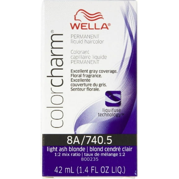 4 Pack - Wella COLOR CHARM, HAIR COLOR Liquid Haircolor A/740.5 Light Ash Blonde, 1.4 oz