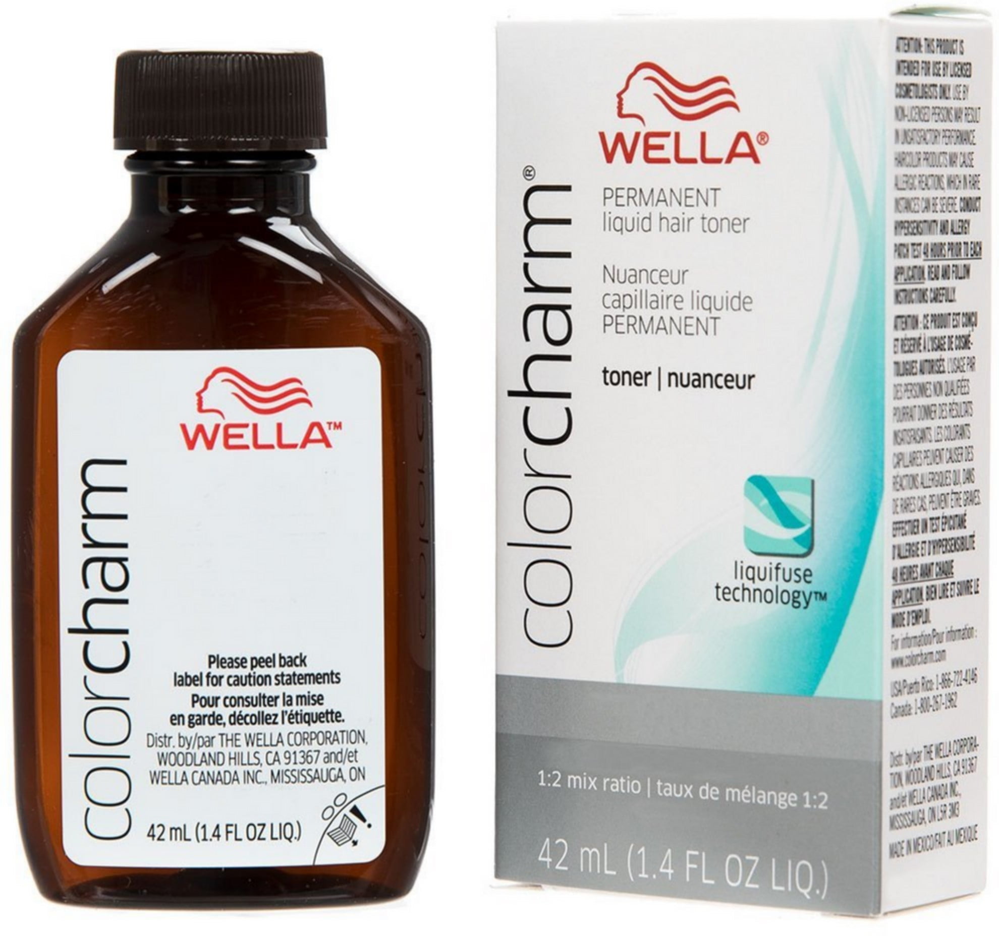 4 Pack - Wella COLOR CHARM, HAIR COLOR Permanent Liquid Hair Toner (T28 Natural Blonde) 1.4 oz