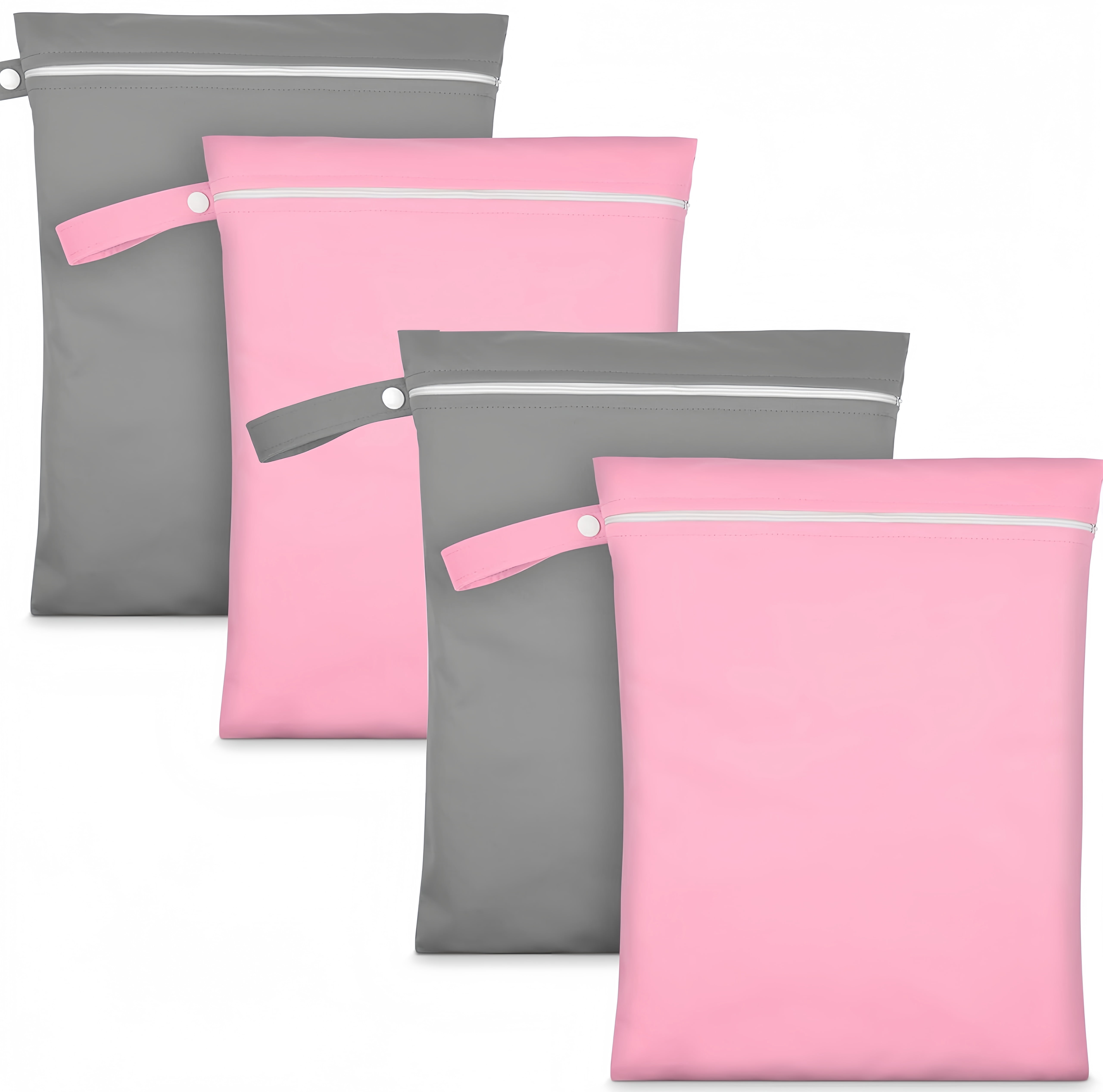 4-Pack Wet Dry Bags, Bexikou Waterproof Reusable Storage Bags Leakproof Pouch for Swimsuit, Diapers, Gym/Travel/Beach/Pool Clothes, Extra Clothes