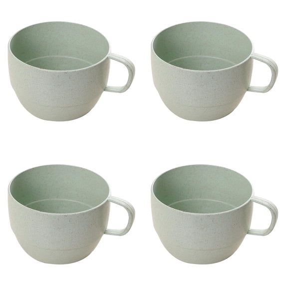 4 Pack Wheat Straw Milk Cup, Unbreakable Tableware Reusable Water Mug Simple Breakfast Drinking Cup Camping Tea Beverage Mug Coffee Mug Bathroom Cups,Green