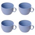 thumbnail image 1 of 4 Pack Wheat Straw Milk Cup, Unbreakable Tableware Reusable Water Mug Simple Breakfast Drinking Cup Camping Tea Beverage Mug Coffee Mug Bathroom Cups,Blue, 1 of 9