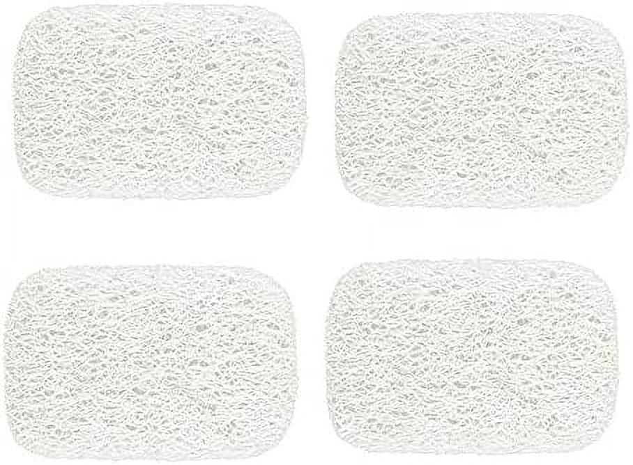 4 Pack White Bar Soap Saver Holder for Shower Self Draining Pads for