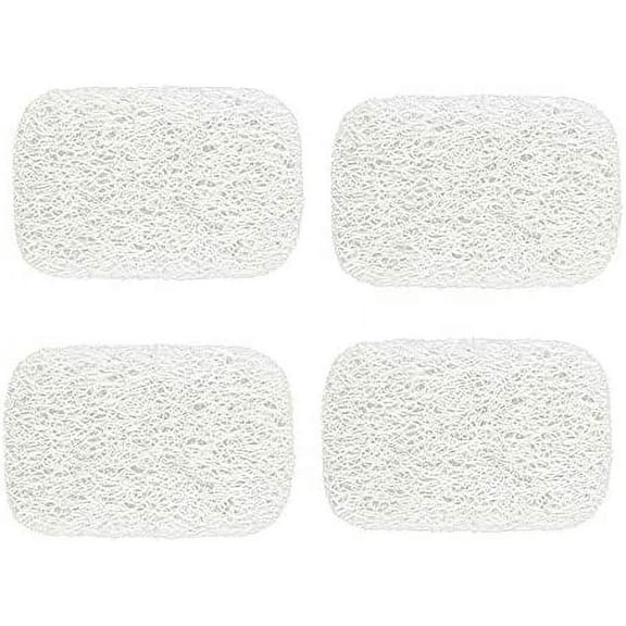 4 Pack White Bar Soap Saver Holder for Shower Self Draining Pads for Soap Lift Dish Soaps Savers Tray Mat for Bathroom Shower