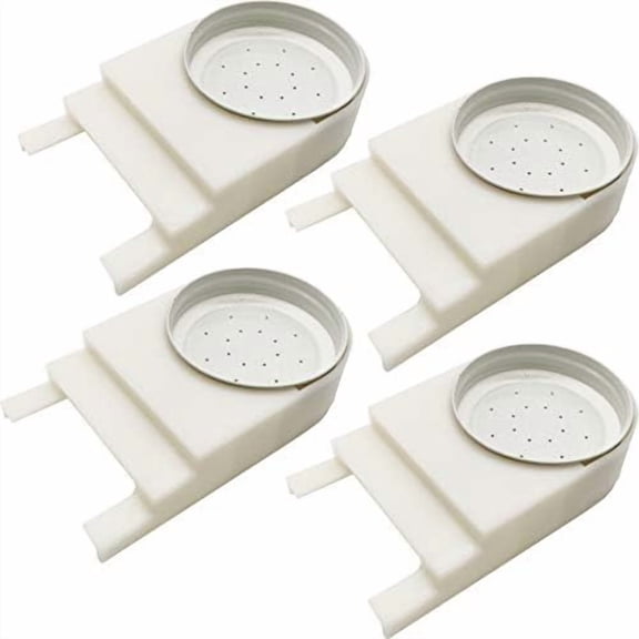 4 Pack White Beehive Entrance Feeder with Lids, Easy Water Injection, Extended Tray, Sturdy Plastic, Fits Most Small Mouth Canning Feeder and Waterer$$Garden & Patio