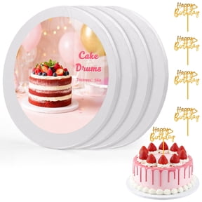 4 Pack White Cake Boards, 10 Inch Round Cake Drum Base, 1/4 Inch Thick Smooth Edges Cake Cardboard for Birthday Wedding Party