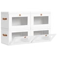thumbnail image 1 of 4 Pack White Closet Storage Bins Front Opening Storage Bin Collapsible Fabric Organizer with Clear Window Dual Handles Closet Clothes Blanket Book Storage Box for Home DIMJ, 1 of 12