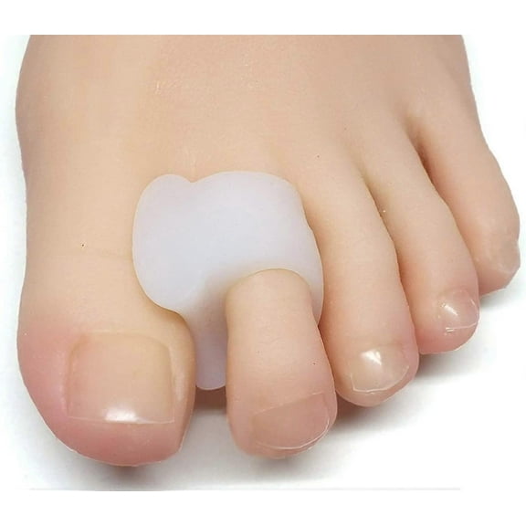 4-Pack (White) Gel Toe Separators for Overlapping Toes, Bunions, Big Toe Adjustments, Orthotics and Spacers