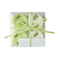 thumbnail image 1 of 4-Pack White & Green Beeswax Soy Wax Tealight Candles | Dried Flower Decor | Osmanthus & Citrus Scent | 8x8x2.5cm | Relaxation, Spa & Gifts, 1 of 6