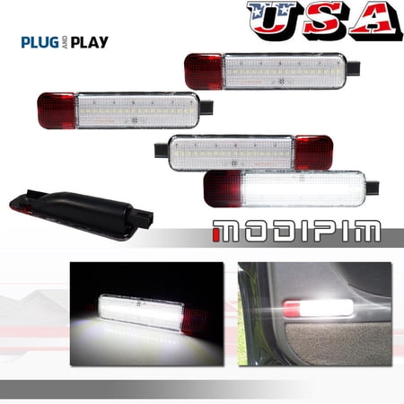 4 Pack White LED Interior Door Step Courtesy Panel Lights for 2003-2009 Hummer H2 -
