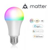 4 Pack,White,Matter Smart Light Bulb, Smart Light Bulbs Work with Apple Home, Alexa, Google Home, SmartThings, A19 Color Changing Light Bulbs 2.4Ghz WiFi, 800 Lumens