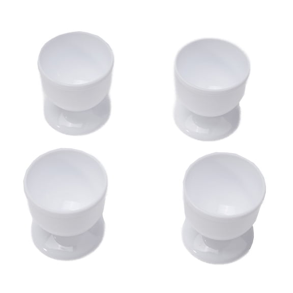 4 Pack White Plastic Egg Cups for Hard and Soft Boiled Eggs Kitchen Breakfast Serving Holders