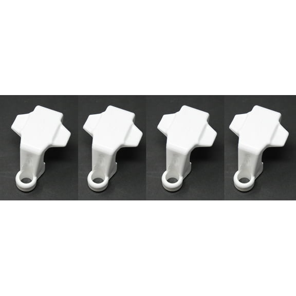 4 Pack White Plastic Pontoon Boat Square Rail Fender Adjuster Hanger Clip - Fits 1 and 1-1/4 Inch Square Tubing Rails