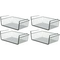 thumbnail image 1 of 4 Pack White Under Shelf Wire Basket Hanging Storage Baskets, Under Cabinet Add-on Storage Racks Slide-in Baskets Organizer for Kitchen Pantry Desk Bookshelf, 1 of 9