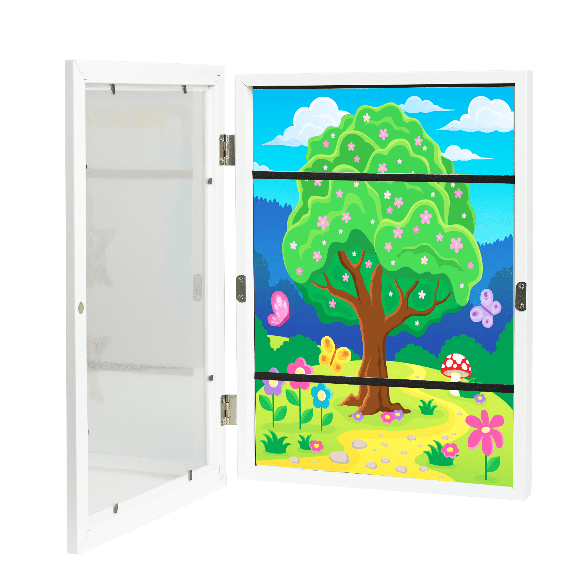 4-Pack White Wooden Front-Loading Art Frames, Wall-Mounted Storage ...