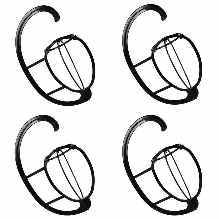4 Pack Wig Stand Holder Premium 14.2 Black Portable Collapsible