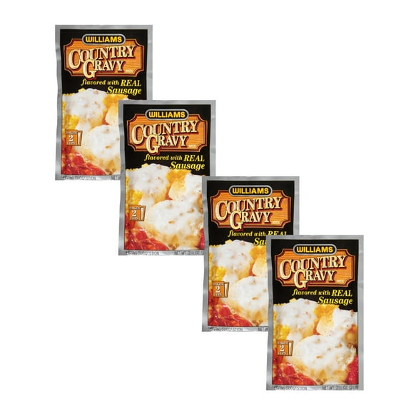 ( 4 Pack ) Williams Flavored With Real Sausage Country Gravy Mix 2.5 Oz. Packet