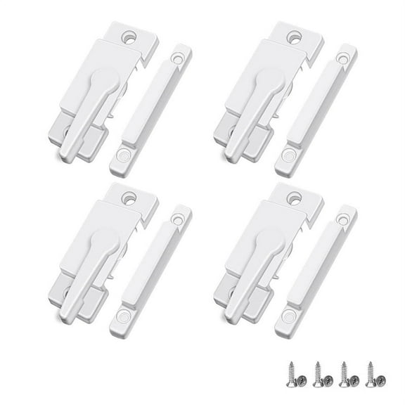 4 Pack Window Sash Locks, Window Latches Replacement Sash Locks White Fits Horizontal12L3668