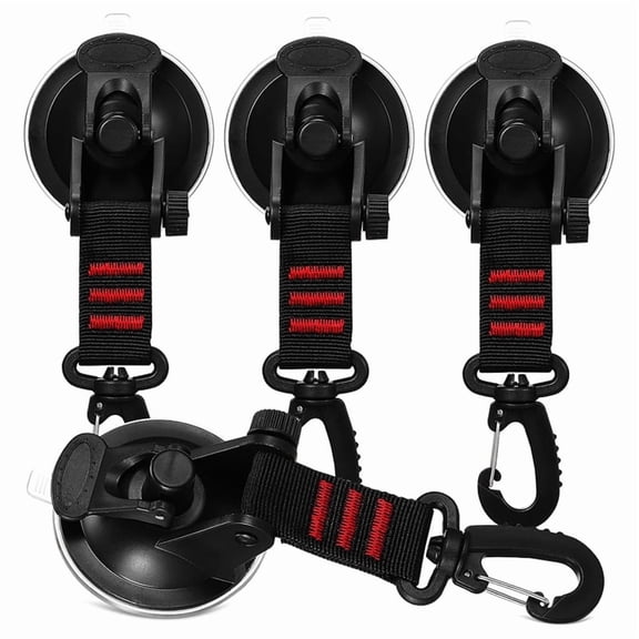 4 Pack Window Suction Cup Hooks Rotation Secure Heavy Duty Suction Cup for Glass Car Camping Van Bathroom