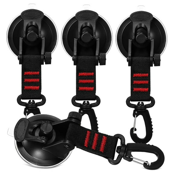 4 Pack Window Suction Cup Hooks Rotation Secure Heavy Duty Suction Cup for Glass Car Camping Van Bathroom,4 * Window Suction Cup